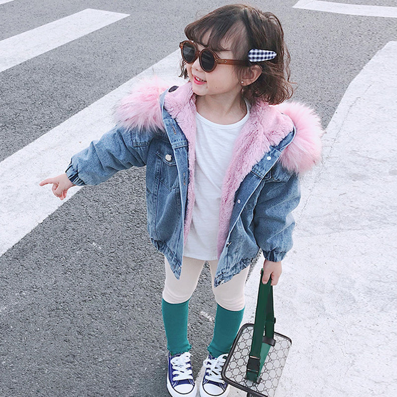 Winter plus girls denim jacket - Tokcobstore