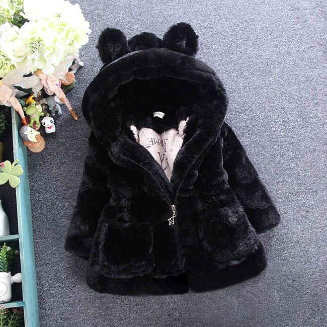Girls Autumn And Winter Outfit Fur Coat Plus Velvet Thickening - Tokcobstore