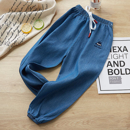 Spring New Children'S Anti Mosquito Pants Boys Spring And Autumn Thin Baby Loose Summer Girls Denim Pants - Tokcobstore