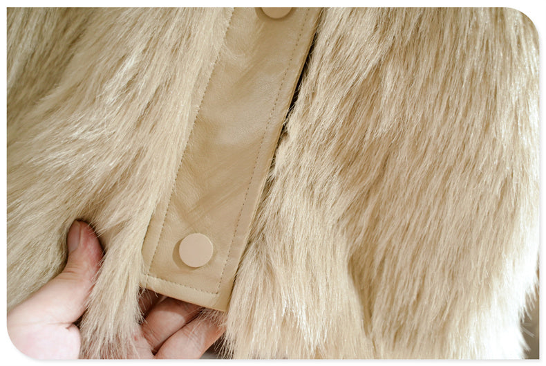 Fashion Girls' Fur One-piece Thickened Coat - Tokcobstore