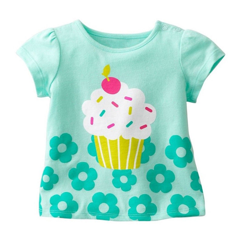 Children's Simple T-shirt Girls Short-sleeved Baby - Tokcobstore