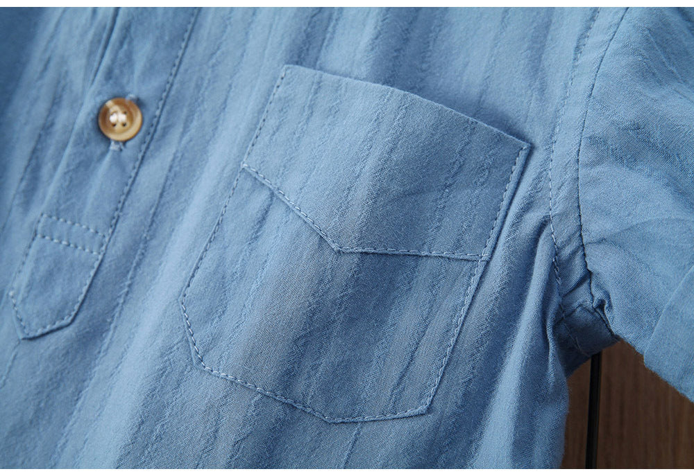 Boys' Summer Simplicity Solid Color Shirt Short Sleeve - Tokcobstore