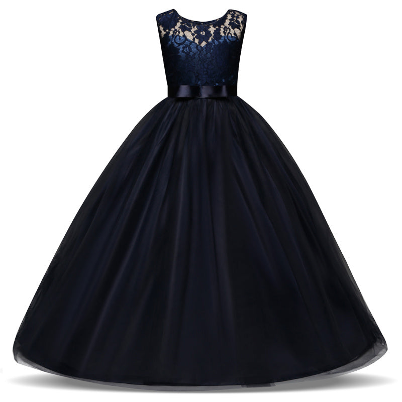 Children's trailing party dress lace skirt - Tokcobstore