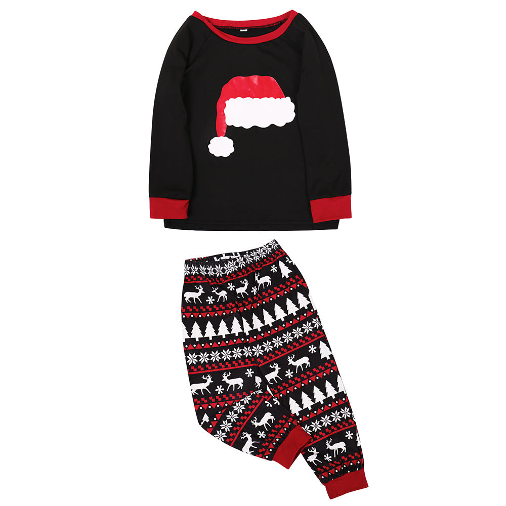 Christmas hat printing suit Christmas home wear pajamas parent-child wear - Tokcobstore
