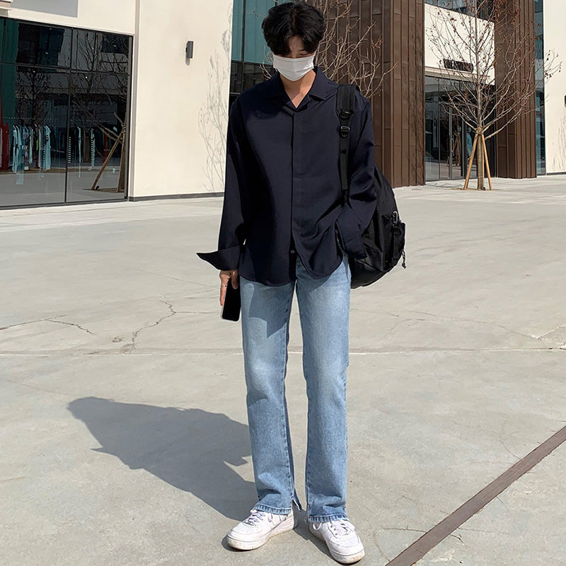 Jeans Boys Summer New Straight Loose Pants Korean Style Trend Blue Casual Trousers - Tokcobstore