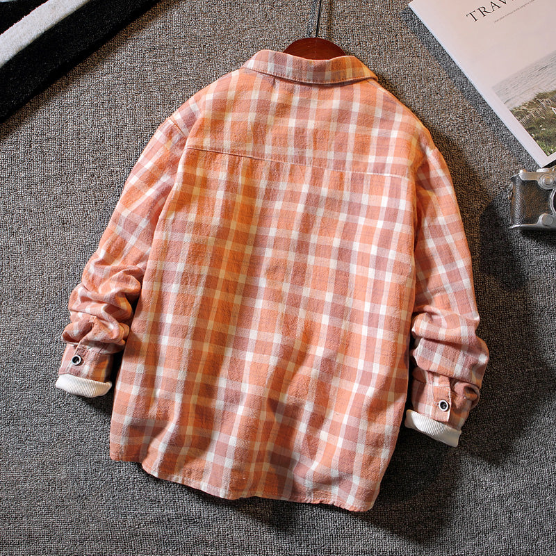 Boys' Long-sleeved Plaid Shirt Casual Trendy And Handsome - Tokcobstore