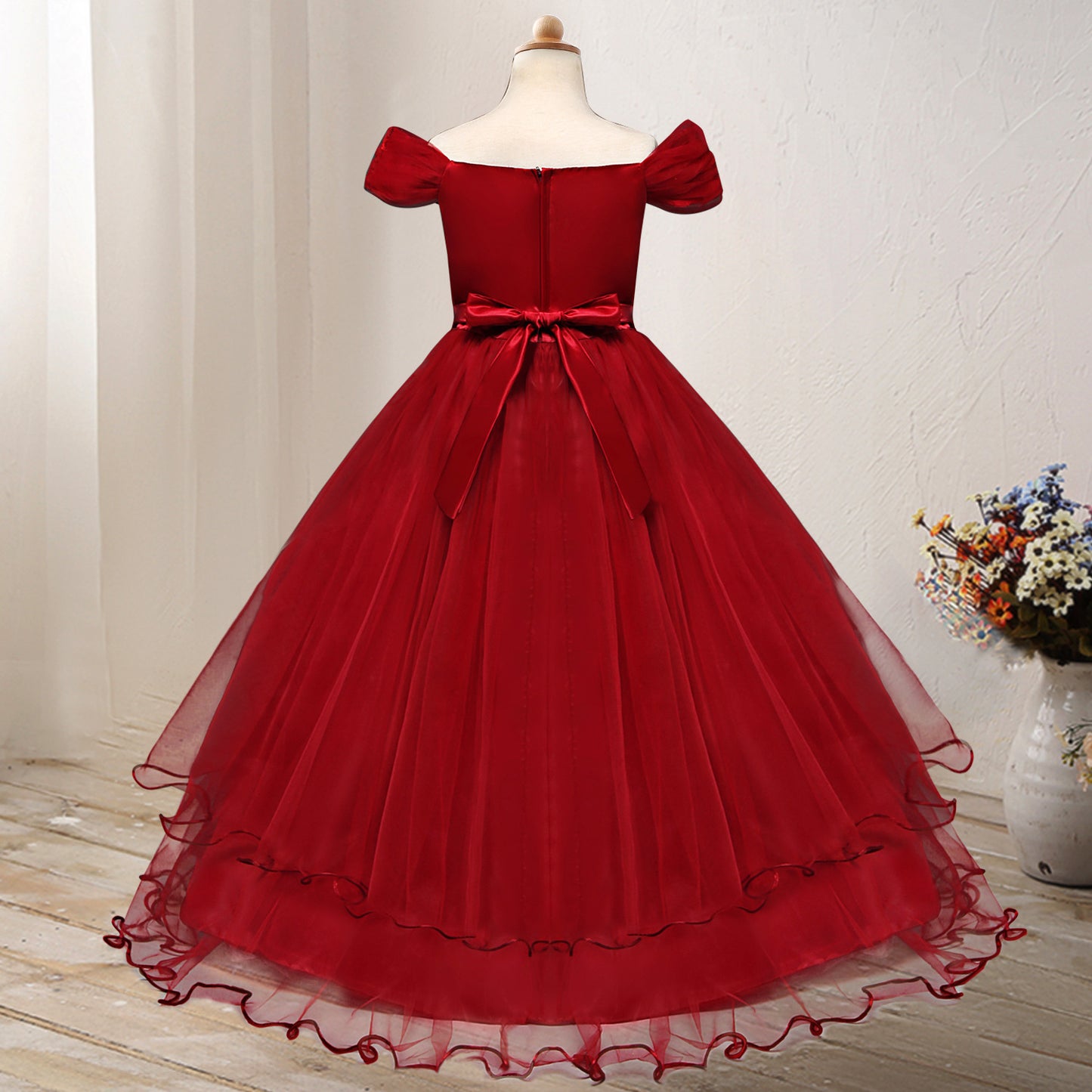 One-shoulder Princess Flower Dress Costume - Tokcobstore