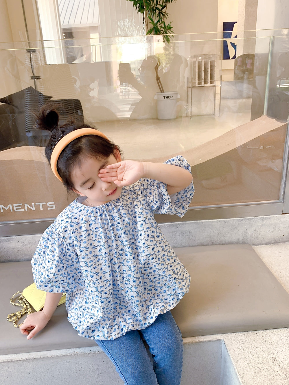Girls' Puff Sleeve Floral Doll Top - Tokcobstore