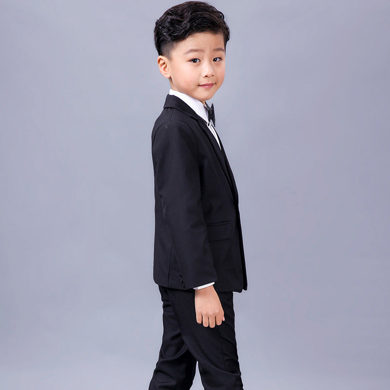 Children's Black Suit Boy Dress Suit Flower Girl Suit Wedding Show - Tokcobstore