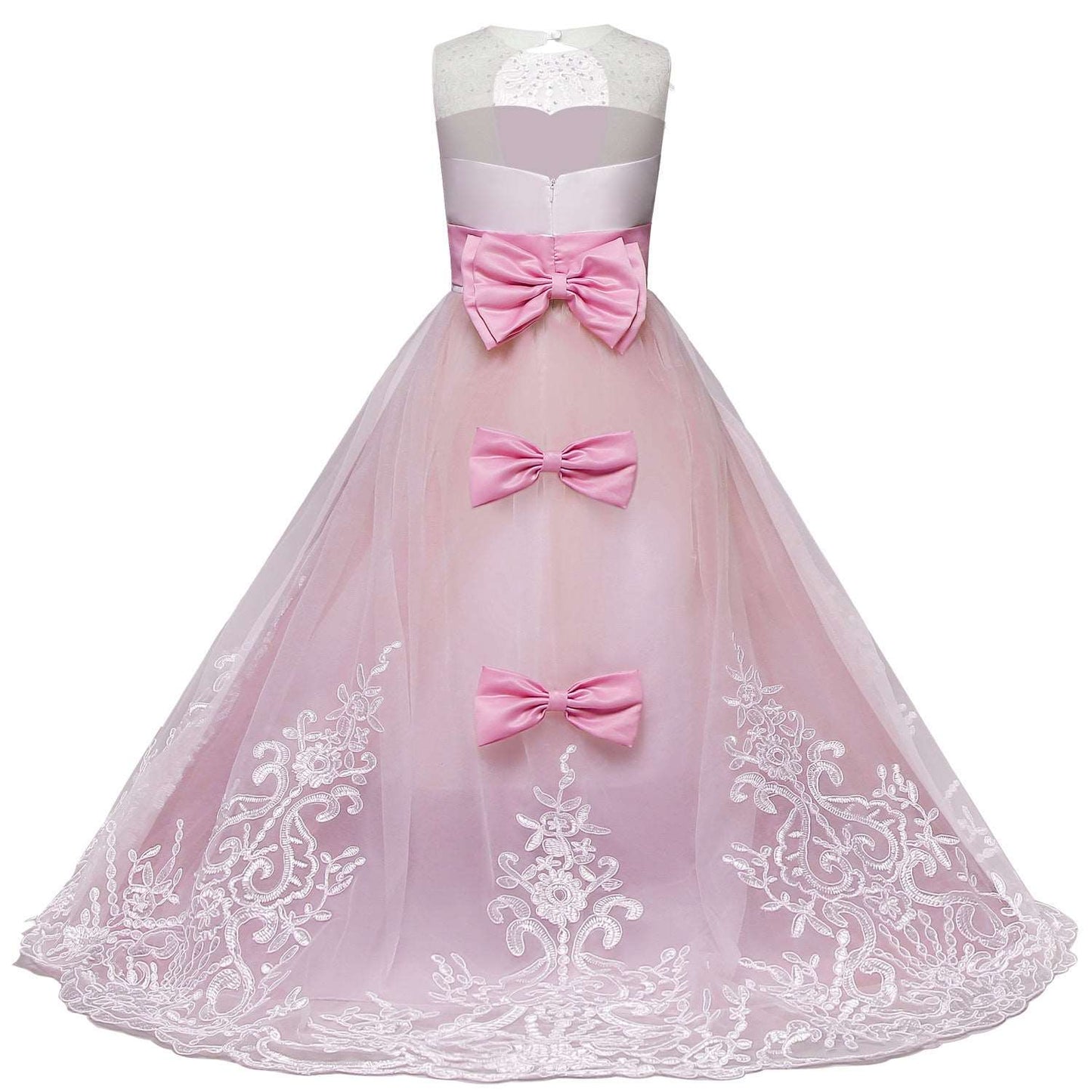 Girls' Wedding Dress Color Matching Puffy Princess Skirt