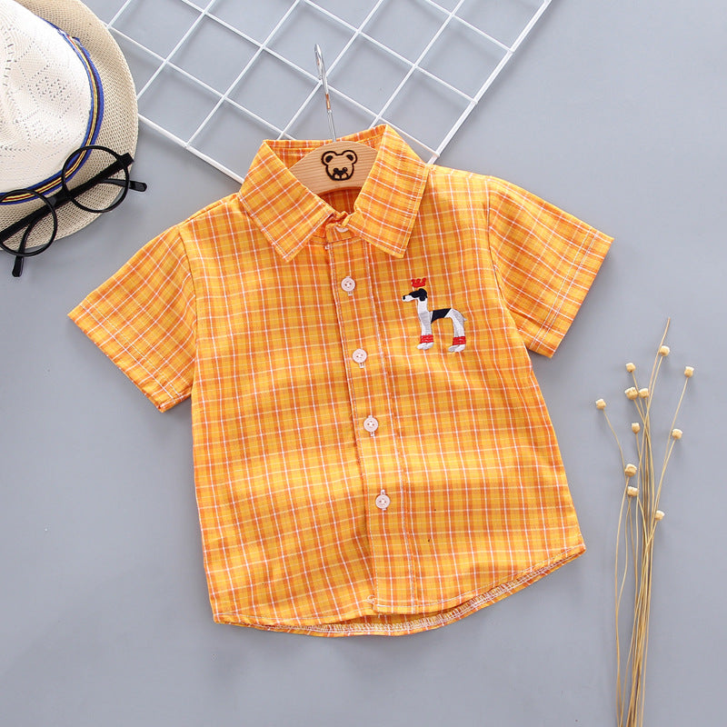 Check embroidered shirt - Tokcobstore