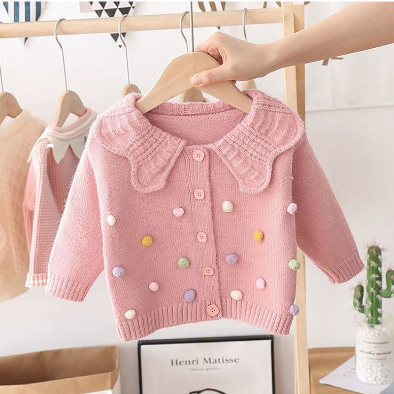 Girls' Knitted Cardigan Fashionable Baby Bottoming Long Sleeve - Tokcobstore