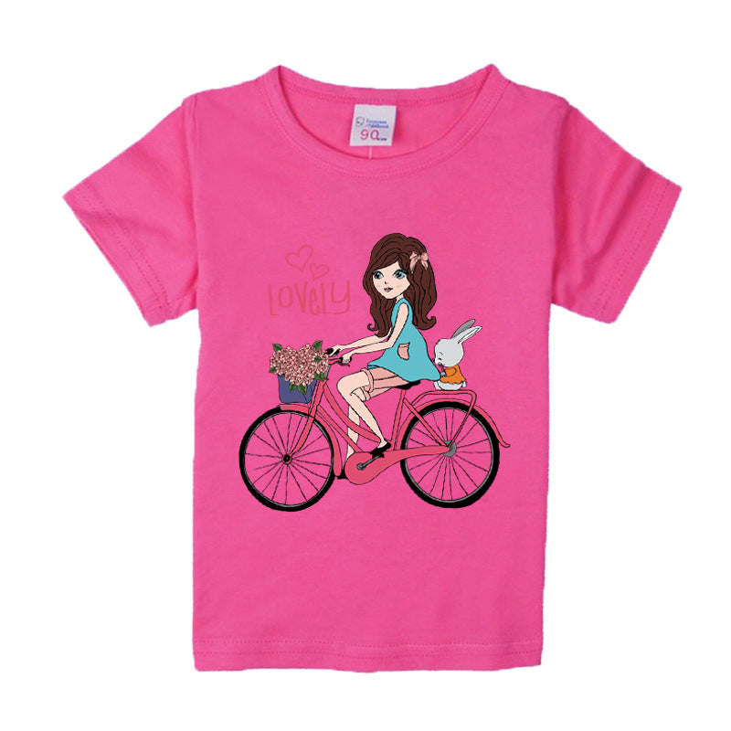 Bicycle Girl's Cotton Children's T-shirt - Tokcobstore