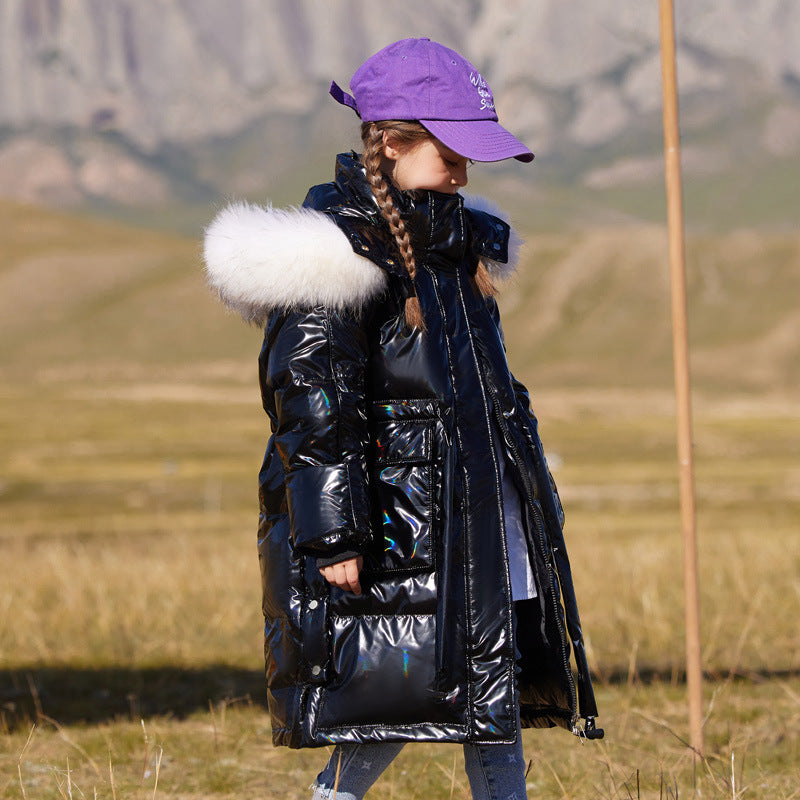 Girls' Fashion Simple Mid-length Thick Coat - Tokcobstore