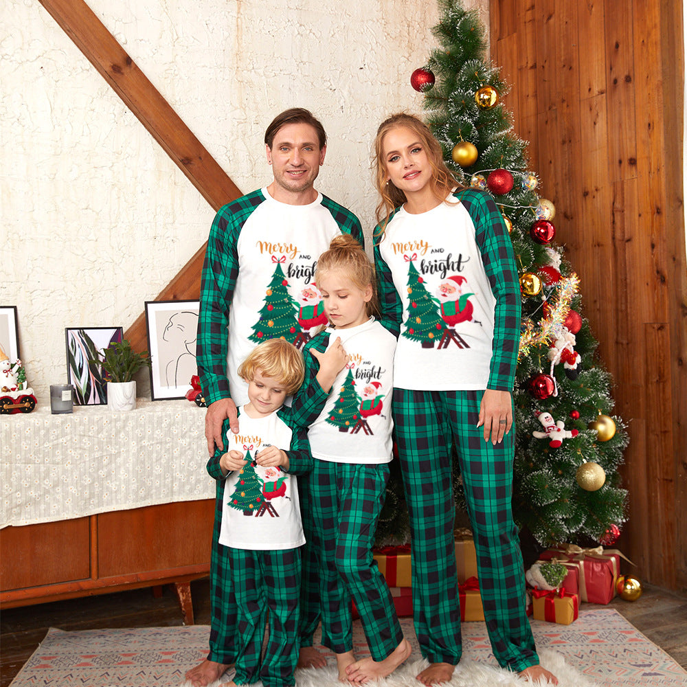 Home Wear Christmas Print Parent-child Pajamas Set - Tokcobstore
