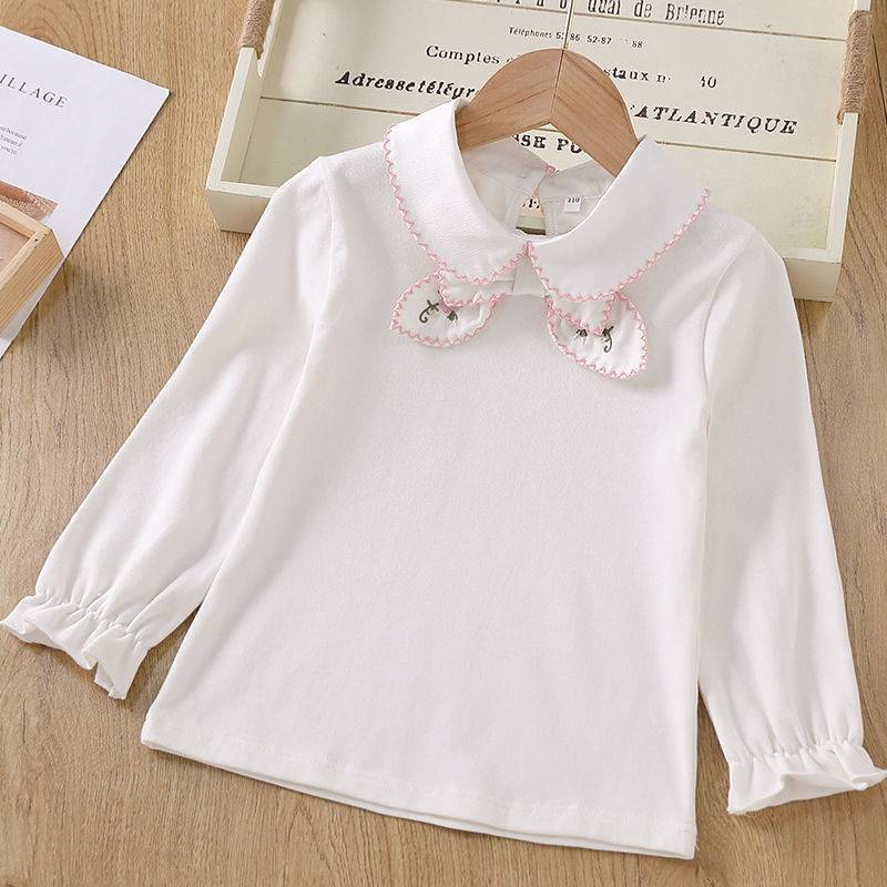 Girls Princess Lace Bottoming Shirt Long Sleeves - Tokcobstore