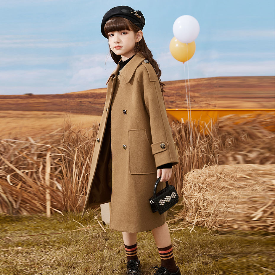 Girls' Woolen Coat Mid-length Autumn And Winter College Style - Tokcobstore