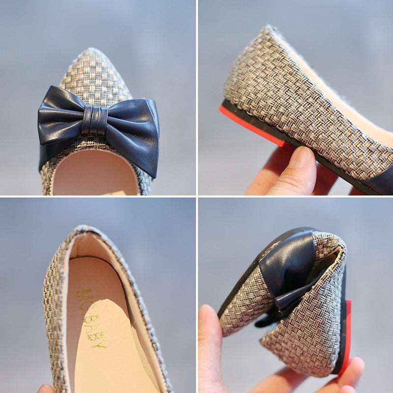 Children's Pointed Toe Princess Shoes with Bow for Girls