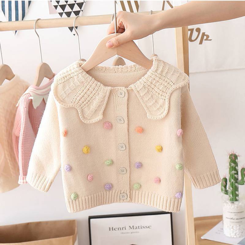 Girls' Knitted Cardigan Fashionable Baby Bottoming Long Sleeve