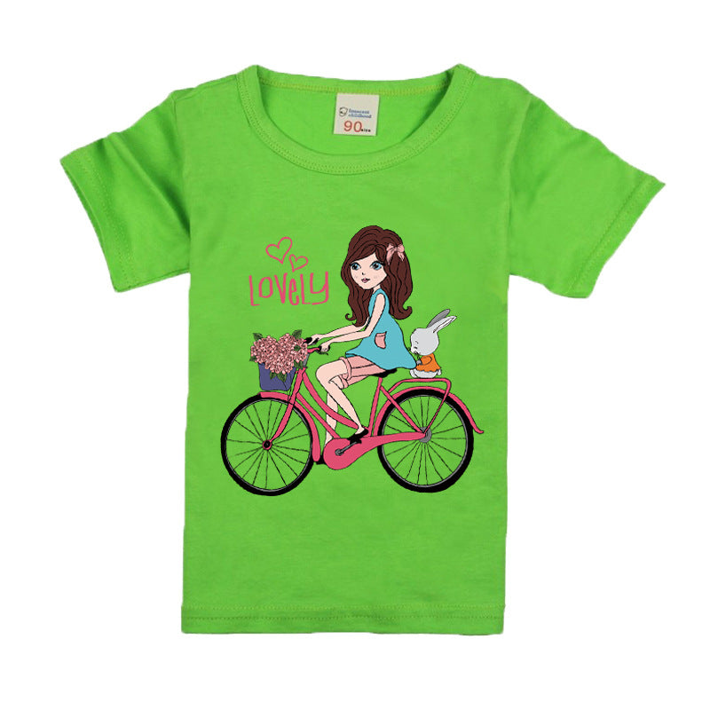 Bicycle Girl's Cotton Children's T-shirt