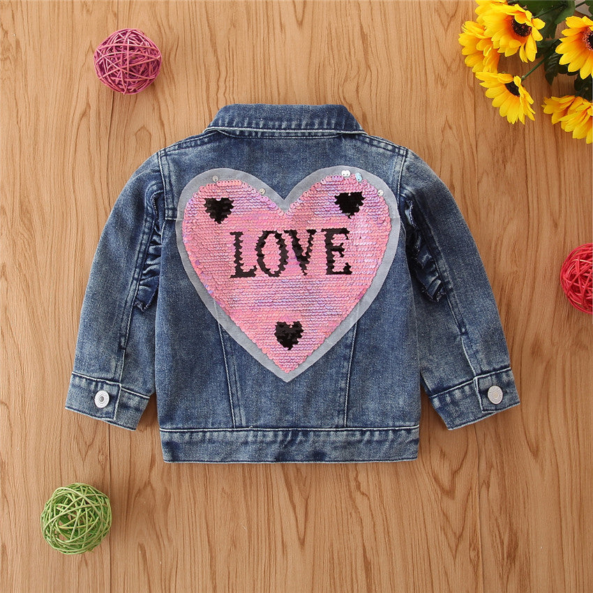Girls' Denim Jacket Children's Western Style All Match - Tokcobstore