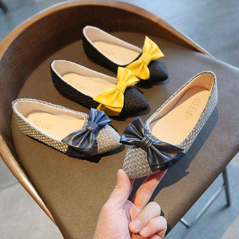Children's Pointed Toe Princess Shoes with Bow for Girls