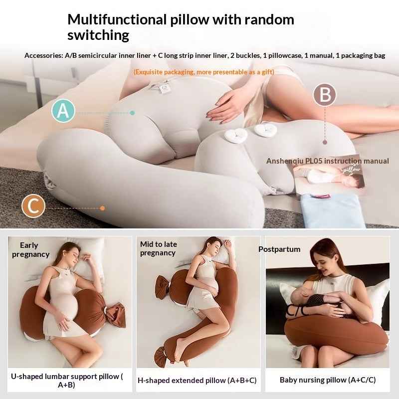 Pregnancy Pillow For Back Support Belly U-shaped Side-sleeping Body Pillow For Comfortable Sleep