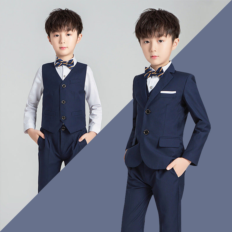 Children's Suit Boys Solid Color Flower Girl Dress  Catwalk Performance Clothing - Tokcobstore