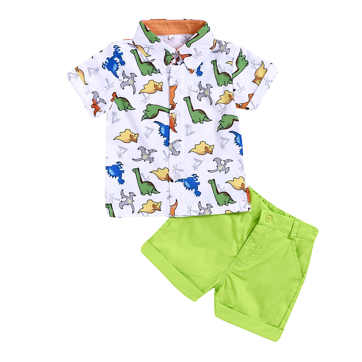 Summer New Boys Print Short-Sleeved Shirt And Shorts Suit - Tokcobstore