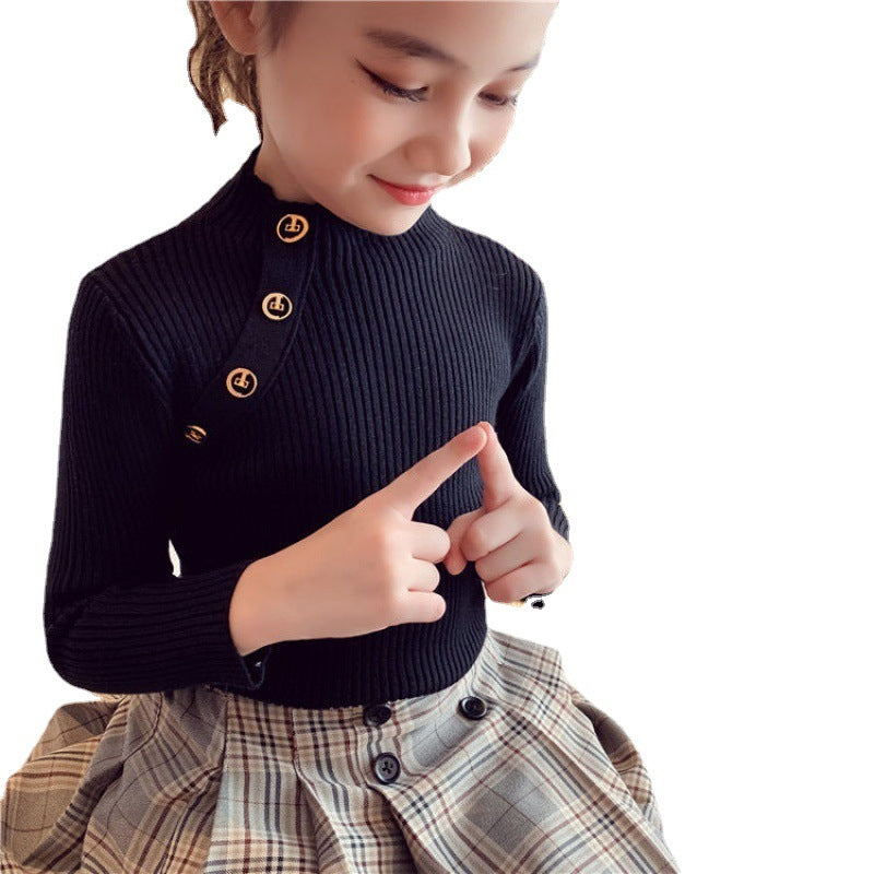 Fashion Children's Simple Solid Color Bottoming Shirt