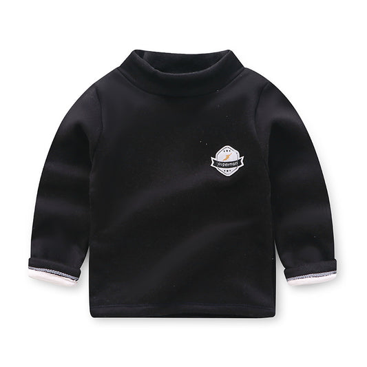 Children's plush warm long-sleeved t-shirt