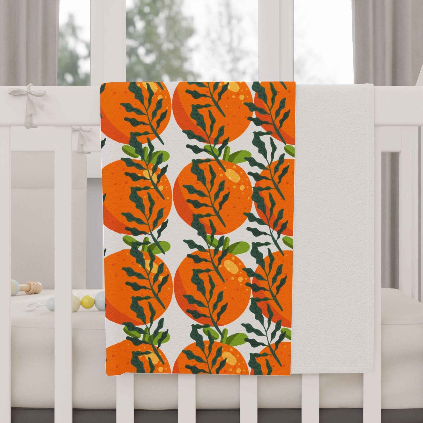 Toddler Blanket — Orange Pattern Baby Throw for All Season