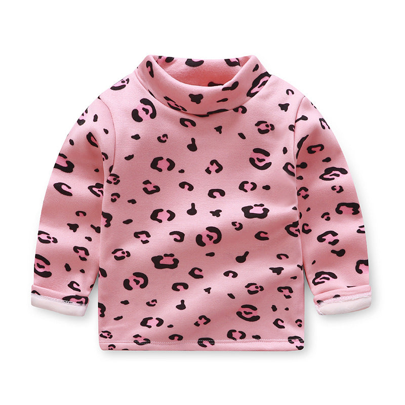 Children's plush warm long-sleeved t-shirt