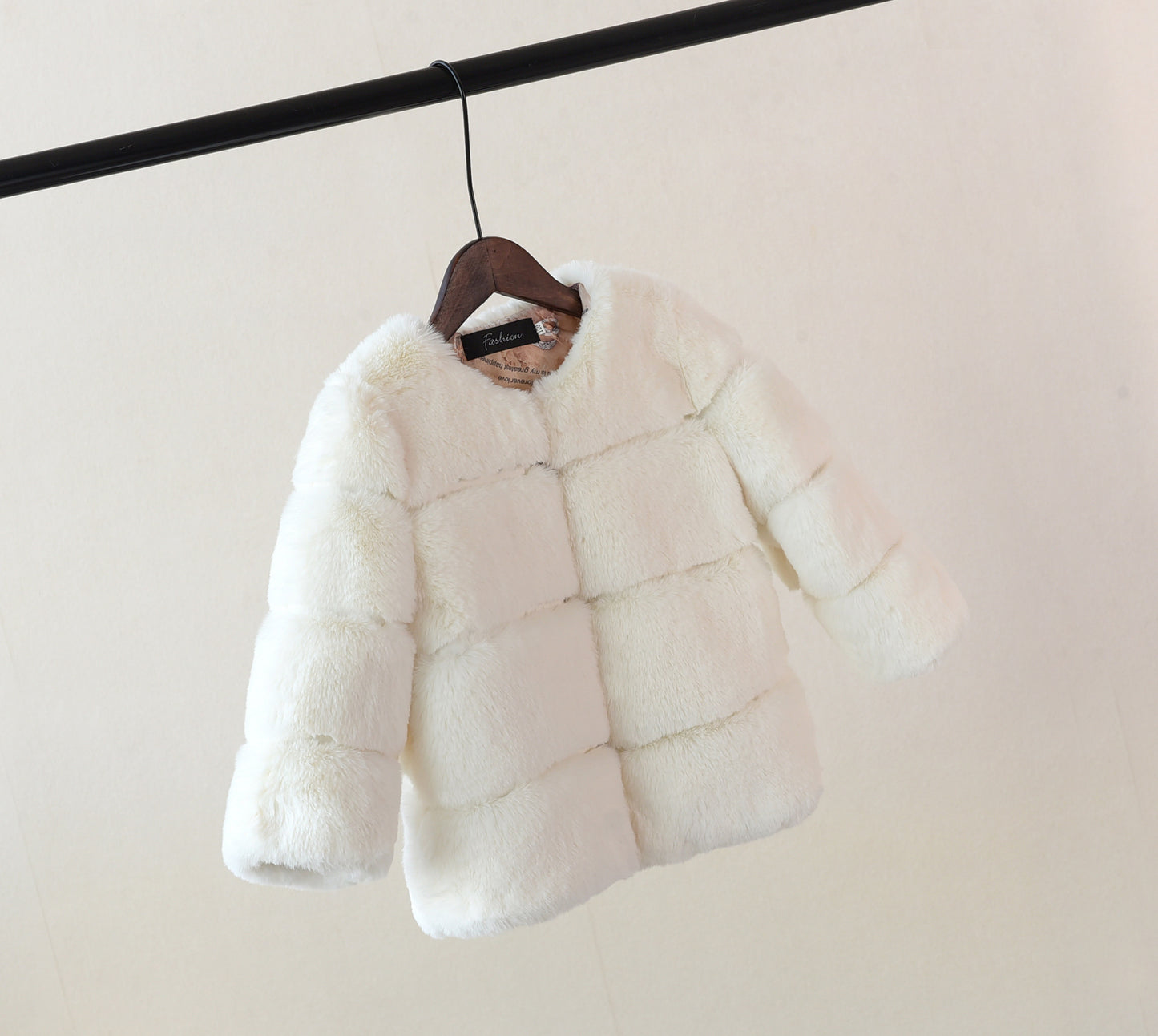 Faux Fur Middle And Large Girls Top Coat