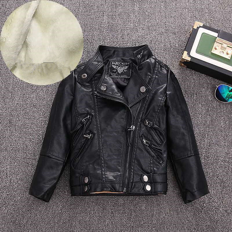 Children's clothing pilot leather jacket - Tokcobstore