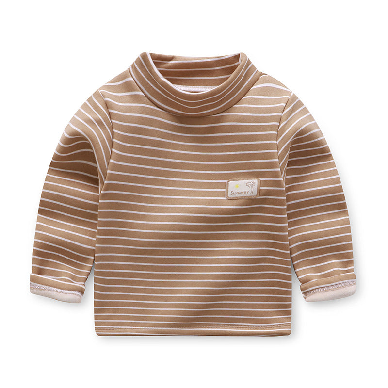 Children's plush warm long-sleeved t-shirt