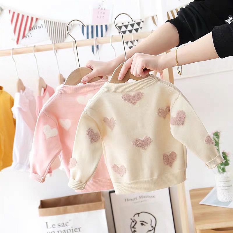 Girls Heart Knit Cardigan - Tokcobstore