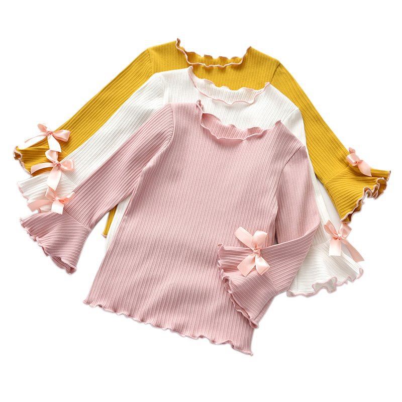 Long Sleeve Lace Bow T-Shirt