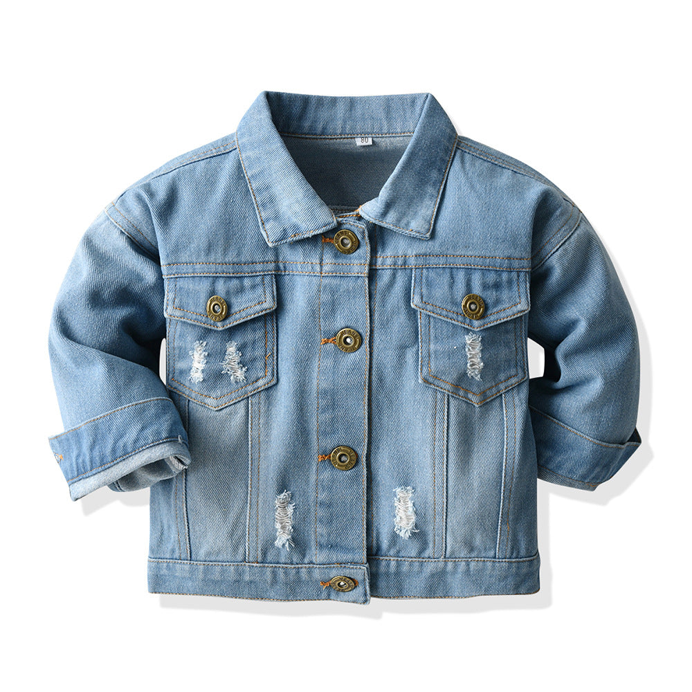 Fashion Children's Lapel Denim Jacket Cardigan