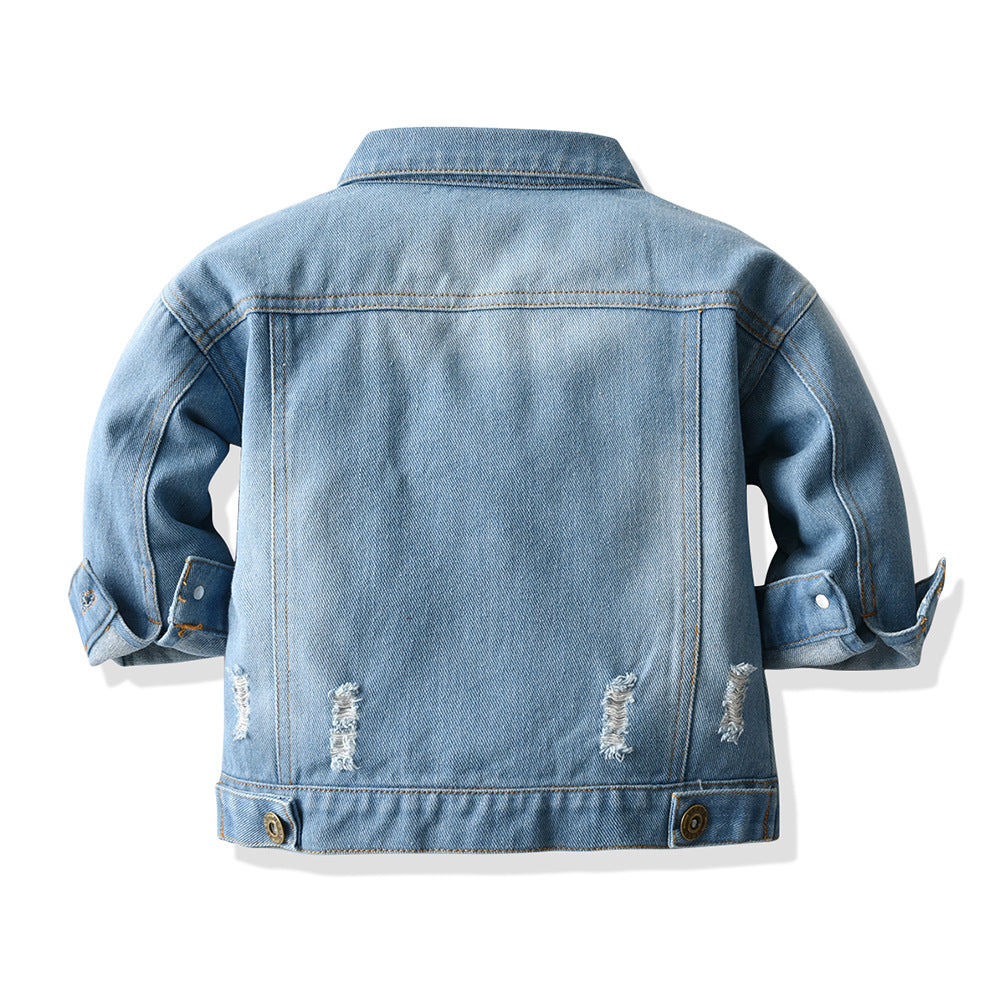 Fashion Children's Lapel Denim Jacket Cardigan