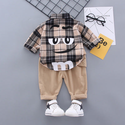 Plaid Shirt And Pants Suit - Tokcobstore