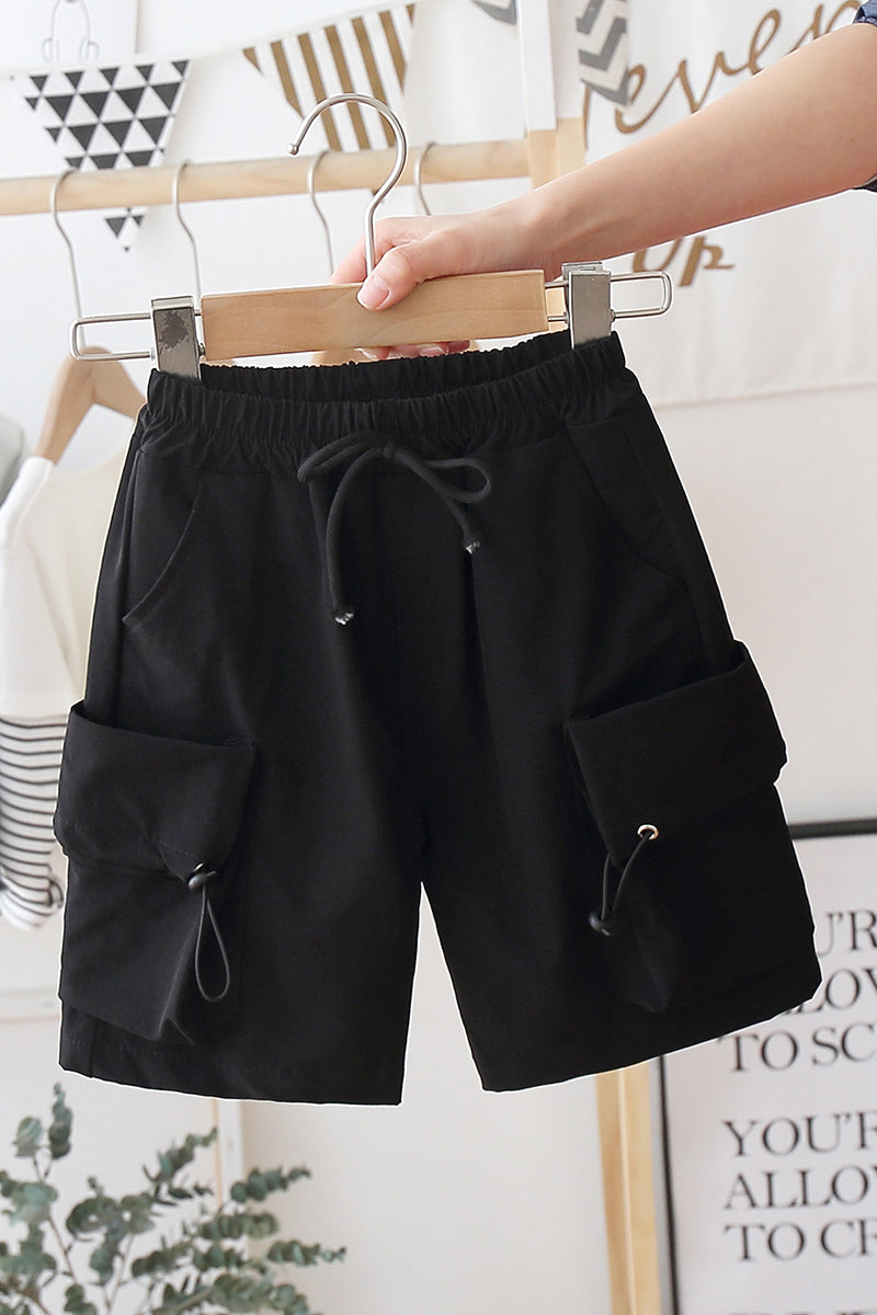 The New Middle And Small Children Children's Five-Point Pants Overalls Summer Boys' Pants Trend