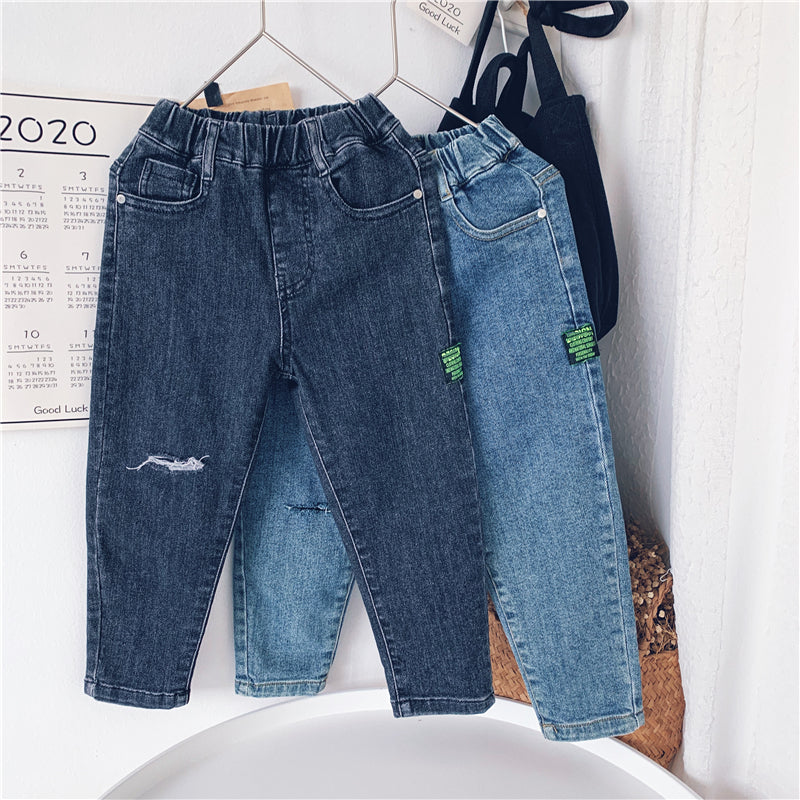 Xiaojiejia Boys' Pants Autumn Children's Jeans Korean Style Trendy Children's Pants New Trend - Tokcobstore