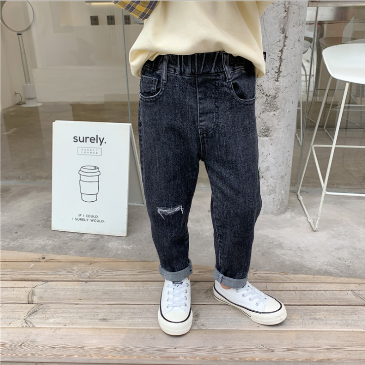 Xiaojiejia Boys' Pants Autumn Children's Jeans Korean Style Trendy Children's Pants New Trend - Tokcobstore