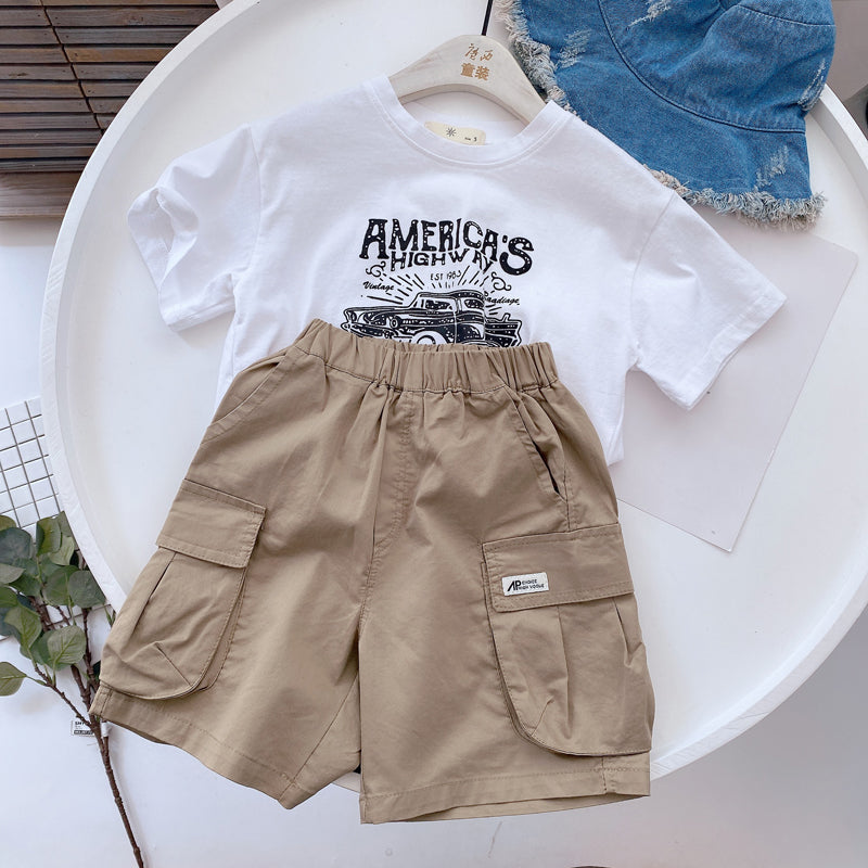 Magic West Children"s Summer New Thin Cotton Tooling Shorts Boys" Korean Cool Loose Baby Pants - Tokcobstore
