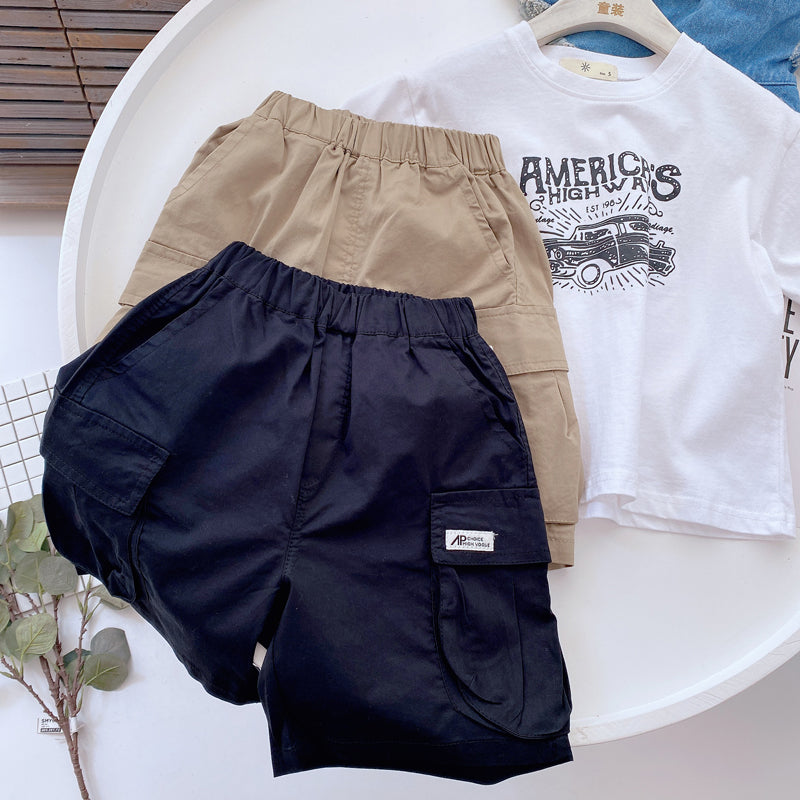 Magic West Children"s Summer New Thin Cotton Tooling Shorts Boys" Korean Cool Loose Baby Pants - Tokcobstore