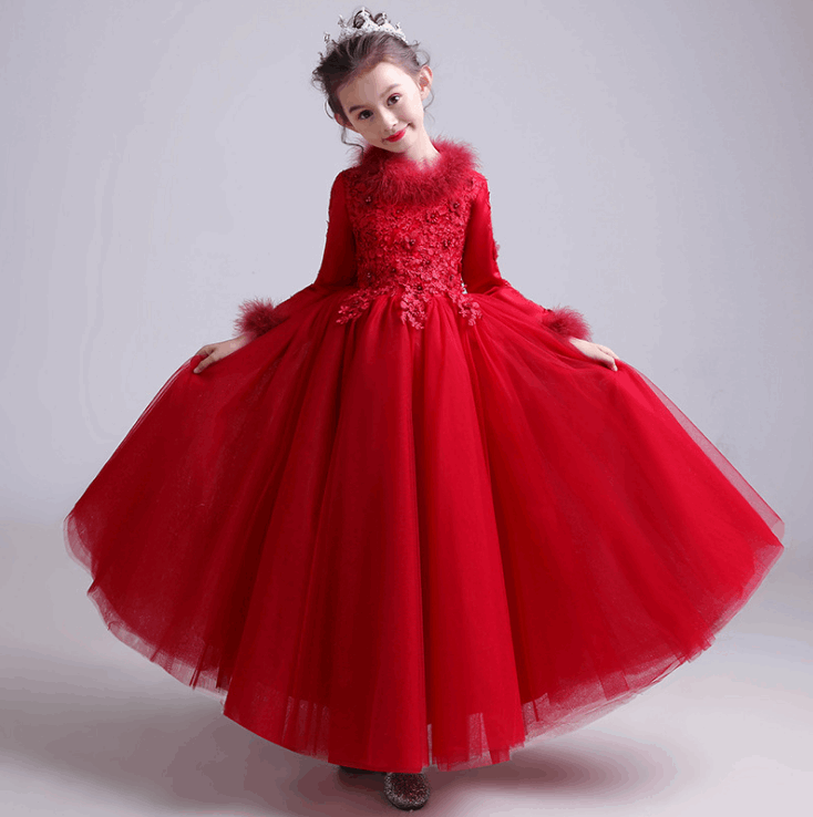 Girls'Piano Postumes, Flower Girl Evening Dresses, Wedding Dresses, Princess Dresses, Catwalks, Children's Little Hosts, Fluffy Gauze Skirts, Summer