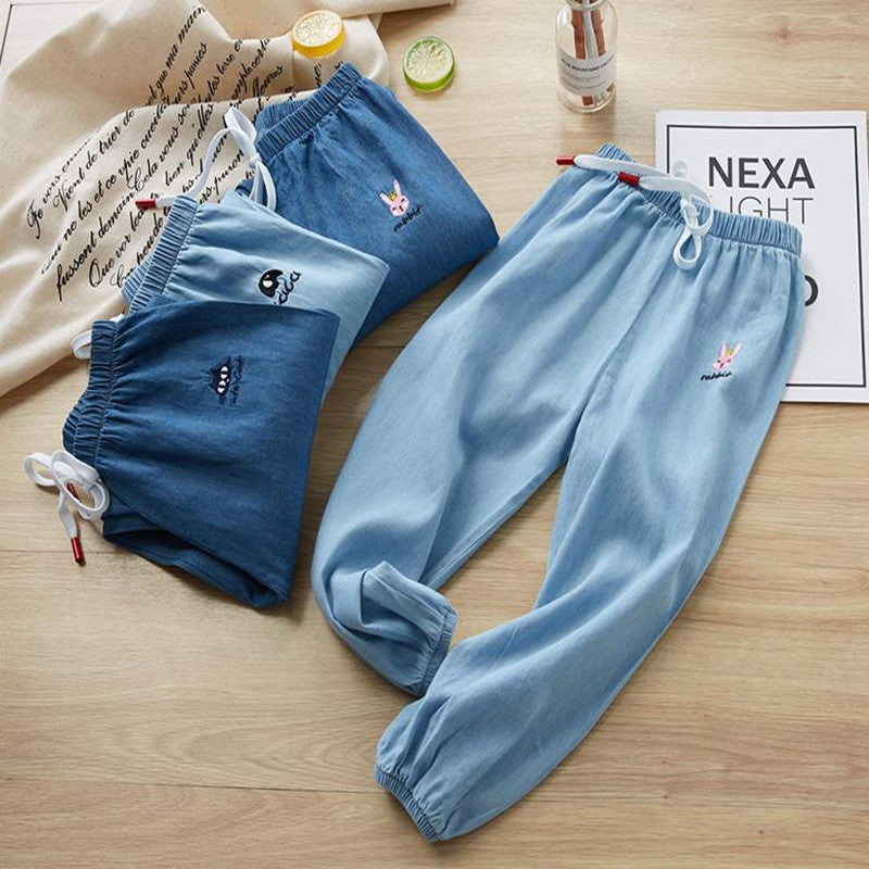 Spring New Children'S Anti Mosquito Pants Boys Spring And Autumn Thin Baby Loose Summer Girls Denim Pants