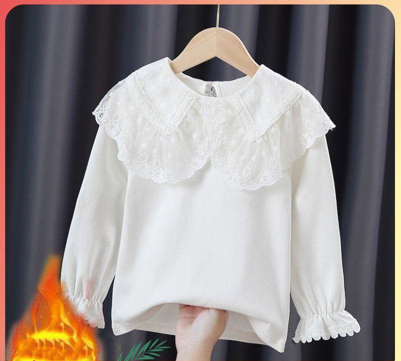 Girls Princess Lace Bottoming Shirt Long Sleeves