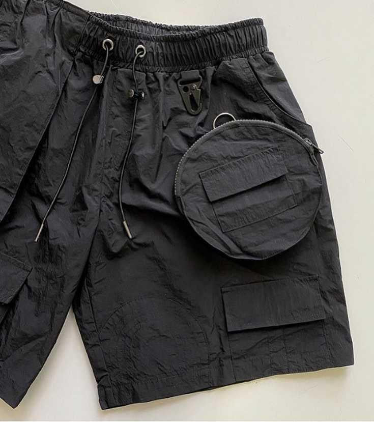 High Street Overalls Shorts Men's Functional Casual Pants Loose Five-point Pants Boys - Tokcobstore